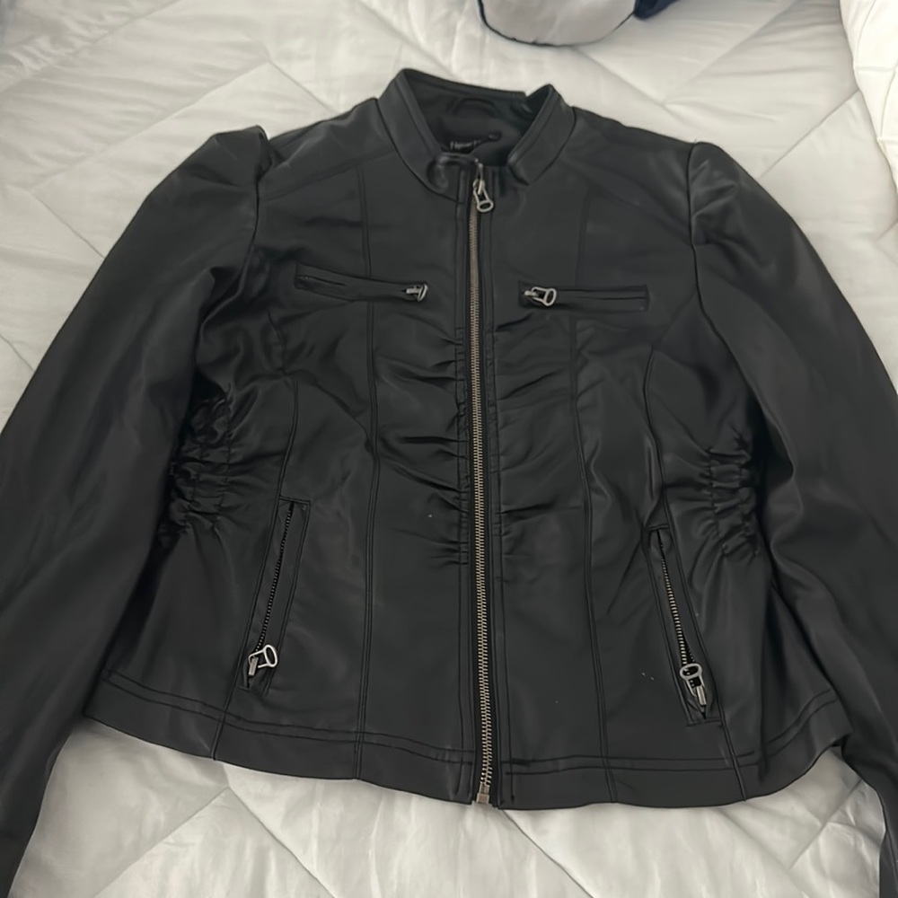 Black leather jacket size L